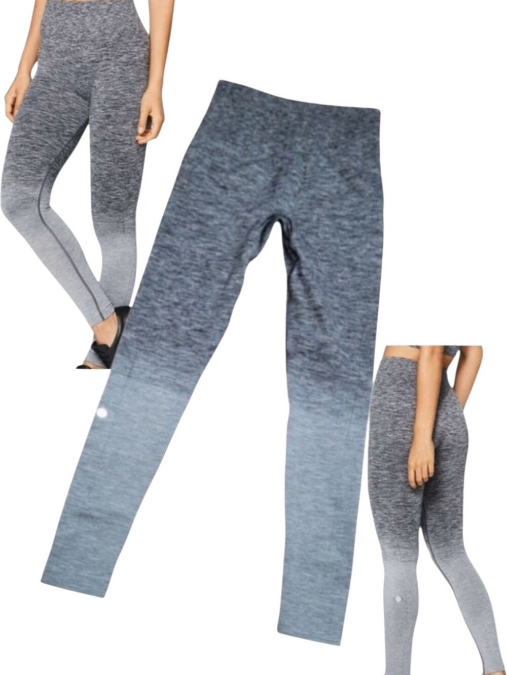 Lululemon Womens Balance Resist 7/8 Tight 25 Ombre Grey Gym Leggings Size 4